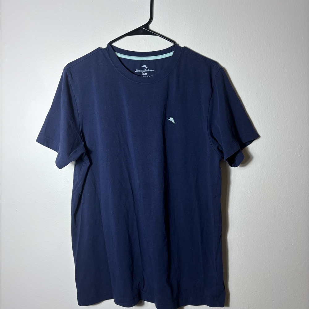 Tommy Bahama Logo Jersey Men's T-Shirt M Navy Blue Short Sleeve Crew Neck